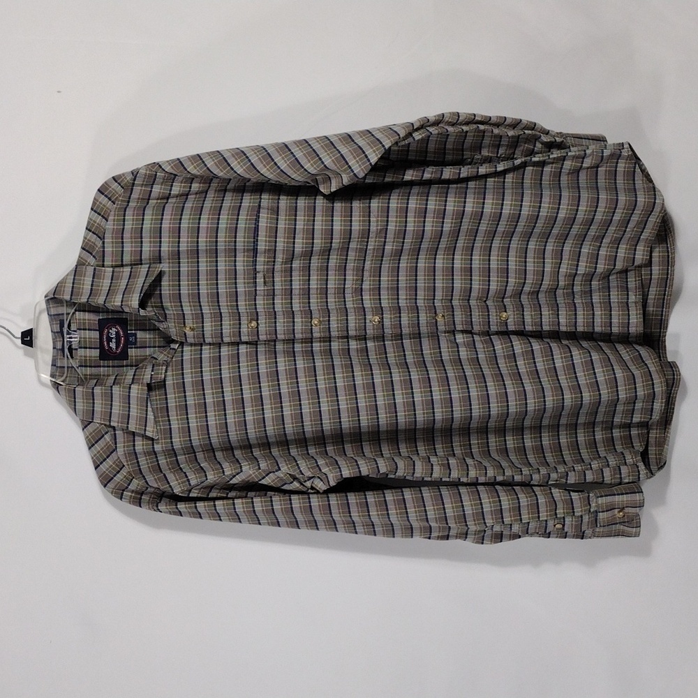 EUC Allen Soy Flemish Oxford Plaid Button Down Men's Shirt size 42 CMS
